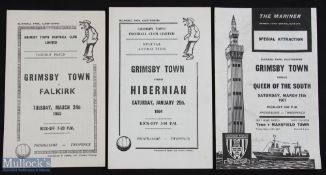 Selection of Grimsby Town home friendly match programmes v 1952/53 Falkirk, v 1963/64 Hibernian