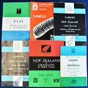 1963-72 Welsh Clubs v Tourists Rugby Programmes (6): Abertillery/Ebbw Vale & Cardiff (2) v NZ, 1963;