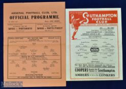 1945/46 Southampton v Swansea Town football league south 19 January 1946 at The Dell; also Arsenal v