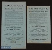 1923/24 Dulwich Hamlet v Northern Nomads friendly match programme 22 September 1923 at Champions