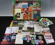 Mixed sport lot, to include Rugby league Programmes football programmes, enamel football badges,