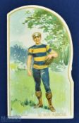 French Rugby “Au Bon Marche” pop out card: delightful decoupage style, colourful player & action