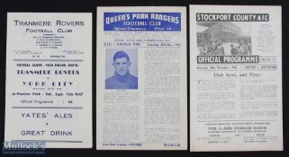 Selection of war time match programmes to include 1945/46 Queens Park Rangers v Mansfield Town (29