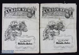 1944/45 West Bromwich Albion v Walsall football league north match programme 7 April 1945; fair