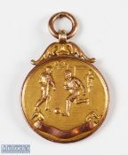 1912/13 Shropshire Football Association Seniors Cup 9ct Gold Winners Medal with football scene
