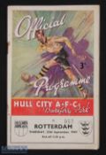 1947-48 Hull City v Rotterdam Football Programme, 25th September 1947, with some slight staple