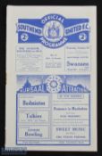 1935-36 Southend United Reserves Swansea Town Reserves Football Programme 5th February 1935