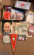 1960-1970 Arsenal, Manchester United Newcastle Lucky dip, of Programmes, rosettes, newspaper scraps,
