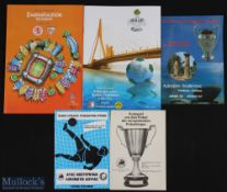 Selection of European Cup Final programmes to include 1983 Hamburg v Juventus (EC), 1975 Dynamo Kiev