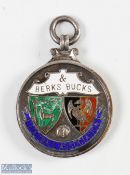 1922/23 Berks & Bucks Football Association Silver and Enamel Medal having enamelled lettering and