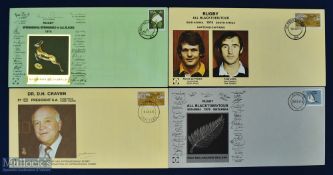 1976 NZ All Blacks S Africa Tour First Day Covers (4): All different, pictorial, small facsimile