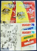 Wales Abroad inc Scarce Rugby Programmes (5): v Australia (1st test, Brisbane) and NSW 1978; v