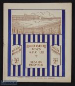 1930/31 Huddersfield Town v Grimsby Town Div. 1 match programme 1st September 1930; slight