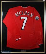 David Beckham Signed Matchworn Manchester United football shirt - v Panathinaikos UEFA Champions