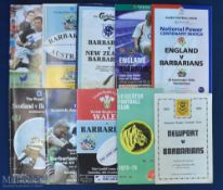 Barbarians Rugby Programme Selection (10): Issues v Newport 1974; Leicester 1975 (signed JPR