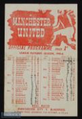 1945/46 War League North Manchester Utd v Everton programme, single sheet, 6th October 1945 at Maine