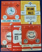 Selection of Ireland full international match programmes v Wales 1951, 1957, 1962 (U23's), 1963;