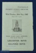 1947 ESFA Boys final Leicester Boys v Salford Boys at Filbert Street 26 May 1947, 4 page