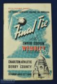 1946 FA Cup final match programme Derby County v Charlton Athletic 27 April 1946 at Wembley, fair
