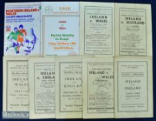 Selection of Irish school boy international match programmes 1954 v Wales (Tolka Park), 1955 v Wales