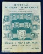 Pre-war tour to Australia; New South Wales v England (amateur international) 3 July 1937 at Sydney