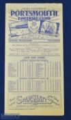 1947/48 Portsmouth v Manchester Utd Div. 1 match programme 27 December 1947, fold out type; fair