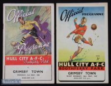 1946/47 Hull City v Grimsby Town friendly match programme 26 May 1947 at Boothferry Park: 1947/48
