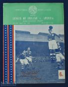 1952 League of Ireland v America (USA Soccer FA) match programme 2 May 1952 at Dalymount Park (has