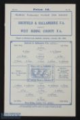 1931/32 Sheffield & Hallamshire FA v West Riding County FA 9 January 1932 at Sheffield Wednesday,