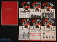 1954/55 Manchester Utd home match programmes v Reading (FAC) 4 pager, Portsmouth, Sheffield