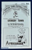 1946/47 Grimsby Town v Liverpool Div. 1 match programme 5 October 1946; NB: Liverpool win 6-1, has