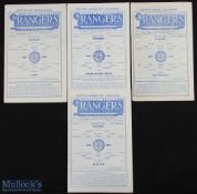 1963/64 Rangers home programmes v East Fife (SLC), Duns FC (Scottish Cup 2nd round), Queen of the