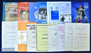 ESFA selection of cup final programmes to include 1969 Liverpool v Swindon Boys, 1970 Liverpool v