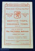 1949 Welsh Cup final Swansea Town v Merthyr Tydfil 5 May 1949; Fair condition.
