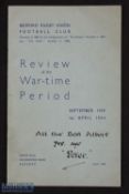 WWII Bedford Rugby Club Review 1939-44: Interesting brief review, blue covered 12pp, very relevant