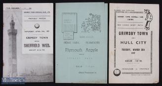 1956/57 Grimsby Town v Sheffield Wednesday friendly 27 April 1957; v Hull City (Conner benefit