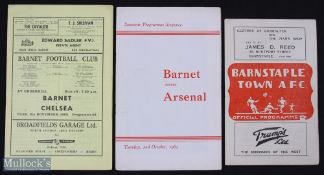 Festival of Britain Cup match programme Barnstaple Town v Ilfracombe 21 April 1952; team changes,