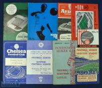 Selection of Football League v Scottish League match programmes to include 1950, 1951, 1954, 1958,