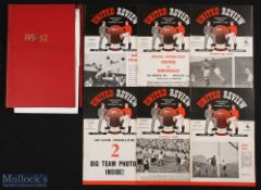 1951/52 Manchester Utd (Champions) home match programmes Liverpool, Wolverhampton Wanderers, Aston