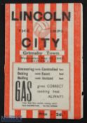 1947 Lincolnshire Cup final match programme Lincoln City v Grimsby Town 21 May 1947; has normal