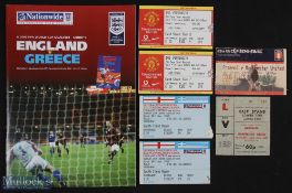 2001-2004 England & Manchester United Football Tickets + Programme, to include 2 tickets and a