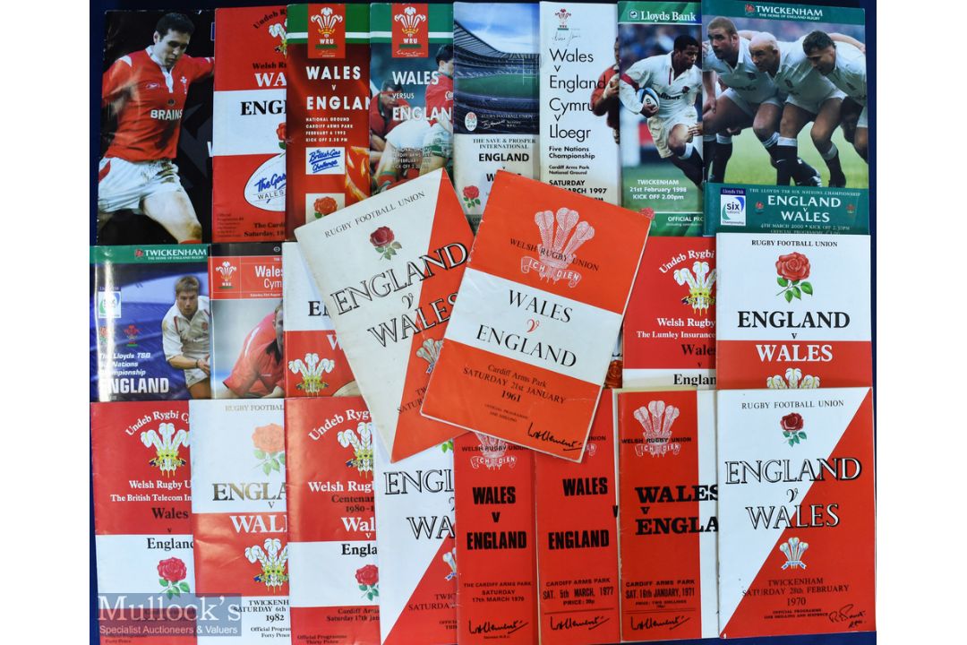 1961-2005 Wales and England Rugby Programmes (27): Homes and aways in this famous rivalry from 1961,