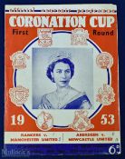 1953 Coronation Cup Rangers v Manchester Utd at Hampden Park 13 May 1953 match programme (also has