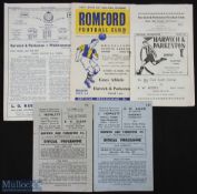 Selection of Harwich & Parkeston football programmes homes 1948/49 Metropolitan Police (Harwich