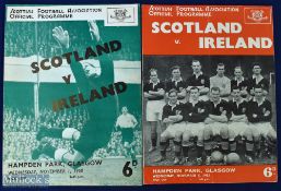 Scotland v Ireland international programmes at Hampden Park 1st November 1950; v Ireland at