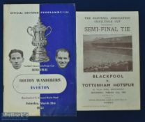 1953 FAC semi-finals Tottenham Hotspur v Blackpool at Villa, Everton v Bolton Wanderers at Man