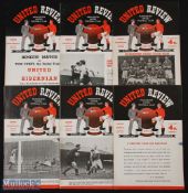 Selection of Manchester Utd 1953/54 homes to include Middlesbrough, Sunderland, Tottenham Hotspur,
