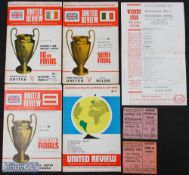 Selection of Manchester Utd match programmes 1968/69 Rapid Vienna + match ticket, 1968/69 v