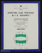 1964 European Cup Winners Final Sporting Portugal v MTK Budapest match programme; fair/good.