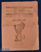 1958 Western Province v Barbarians Rugby Programme: The A5 flimsy-paper W Province official example,